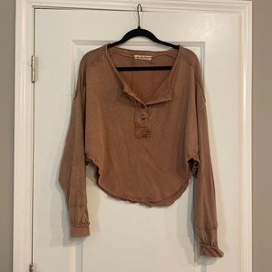 Free People Cropped Henley